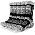 YUEDGE Men's 5 Pairs Athletic Socks Breathable Cushion Comfortable Casual Crew Winter Warmer Socks Performance Multi Wicking Workout Sports Socks for Outdoor Walking Trekking Climbing Camping Hiking