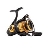 PENN Spinfisher VI Spinning Reel, Fishing Reel, Sea - Inshore Fishing, Sea Fishing Reel With IPX5 Sealing That Protects Against Saltwater Ingression, Caters for different species, Black / Gold, 2500