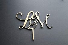 Cake Topper Wedding Custom Personalised Monogram Solid Wood Luxury Premium Topper Keepsake