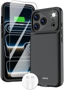 GIN FOXI Battery Case for iPhone 17 Pro, Charging Case Charger 8500mAh Ultra-Slim Lightweight Powerful Battery Pack 15W Fast Rechargeable Anti-Fall TPU Juice Box for iPhone 17 Pro (6.3") Black