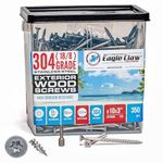 #10 x 3 Inch Stainless Steel Deck Screws 350 Pieces | T25 Star Torx Drive Flat Head | 304 Grade Stainless Steel Wood Screws High Corrosion Resistance by Allen's Trading Co. Eagle Claw Fasteners