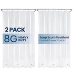 LiBa Shower Curtain Liners, PEVA 2 Pack Frosted Bathroom 72" W x 72" H, 8G Heavy Duty