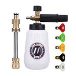 M MINGLE Foam Cannon, Replacement Parts for Sun Joe SPX Series Pressure Washer, Adjustable Snow Foam Lance with 5 Spray Nozzle Tips, 1/4 Inch Quick Connector