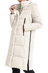 Orolay Women's Winter Down Coat Windproof Long Down Jacket with Adjustable Hood (White, X-Small)