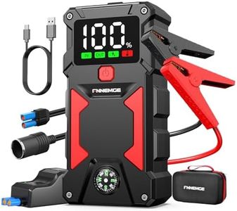 FNNEMGE Booster Batterie Voiture, 6000A Jump Starter, 12V Démarrage de Voiture (Jusqu’à Toutes Les Essence et 10,0L Diesel), avec Port de Charge USB, Lampe à LED, HD Écran Large, Adaptateur EC-5.