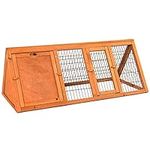 Pet Vida Wooden Pet Rabbit Hutch Triangle, Bunny Guinea Pig Cage Animal House Enclosure Outdoor Run, Large