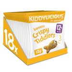 Kiddylicious Banana Crispy Tiddlers - Delicious Real Fruit Treat for Kids - Suitable for 12+ Months - 18 Packs