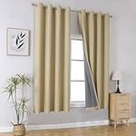 Joydeco Beige Curtains 63 Inch Leng