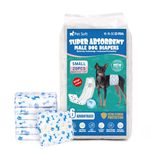 Pet Soft Dog Nappies Male - 20 Counts Disposable Male Dog Wraps with Wetness Indicator, Super Absorbent Male Puppy Dog Diapers Incontinence Nappy Wraps (S-20 Count)