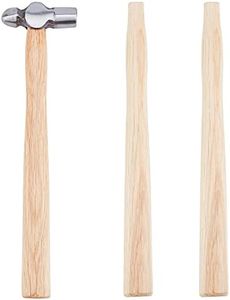 PH PandaHall 1pc Ball Peen Hammer with Two Spare Wooden Handle 4oz Dual-Headed Carbon Steel Hammer Heavy-Duty Metalworking Hammer for Household Workshop Metal Forming Repairing Rivet, 20cm/7.8"