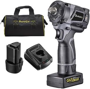 Durofix 12V Brushless Stubby 1/2" Cordless Impact Wrench Tool Kit,400 ft-lb,3-Stage Auto Shutoff,ETC,Smart Reverse,LED,Compact 5.2" 2.2 lbs,2 Batteries(4.0+2.0Ah),Charger,Bag,RI12184-4-P2G