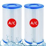 Pool Filter Cartridges for Type A/C, Compatible with Intex 29000E/59900E, Replacement Pool Filters Cartridge Type A/C for Above Ground Pools with Pump(2 Pack)
