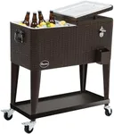 YITAHOME 80 Quart Rattan Rolling Co