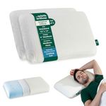 The White Willow Pillow for Neck Pain Relief-Pillow Set of 2-Memory Foam Pillow Cool Gel-Orthopedic Bed Pillow for Sleeping-Cervical Pillow for Neck & Shoulder Pain-Medium Firm -Standard Size-4" H