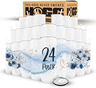 Hogg 20 oz Sublimation Tumblers (24 Units), Sublimation Blanks, Bulk Tumblers with Lids and Straws, 20oz Skinny, Blank Cups