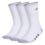 adidas Men's Cushioned 3-Pack Crew Socks, White/Grey/Black, Large