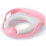 SYGA Baby Toilet seat Safe Soft Training seat Potty Sitting Ring with Handles Bathroom Trainer closestool Cover (Pink)