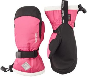 Hestra Gauntlet CZone Junior Mitt - Waterproof, Insulated Snow Mitt for Skiing, Playing in The Snow for Kids - Fuchsia/Ivory - 5