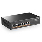 MokerLink 8 Port Gigabit PoE Switch, 8 PoE+ Ports 1000Mbps, 802.3af/at 120W, Unmanaged Plug and Play, Sturdy Metal Fanless