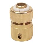 HOKIPO Heavy Duty 1/2" Brass Garden Hose Quick Connector for Kitchen Gardening Car Washing Cleaning - (AR-3863)