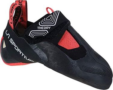 La Sportiva Mens Theory Performance Rock Climbing Shoes, Black/Hibiscus, 3.5