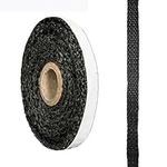 Fireplace Sealant Black Flat Stoves Rope Self-Adhesive Fiberglass Fireplace Door Sealing Cord Replacement Gasket Tape 2m Length 10/15mm Width. Fireplace Sealer (Color : 15mm)