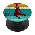 Retro Basketball Vintage Player Sports Fan Boys Teens PopSockets PopGrip: Swappable Grip for Phones & Tablets