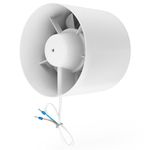 calimaero® Inline Extractor Fan 150mm, Inline Fan with Backdraft Shutter 6 inch Bathroom Extractor Fan, Grow Tent, Booster Duct Fan, Tube Insertion Fan 320m³/h, 18Watt / 35dB / IPX2 / Plastic