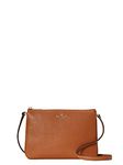 Kate Spade Leila Triple Gusset Crossbody Pebbled Leather Shoulder Bag Gingerbread/Brown