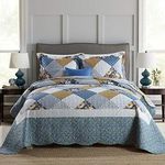 Travan 3-Piece King Bedspread Quilt Sets Patchwork Floral Oversized Quilted Bedding Coverlet Set for All Seasons