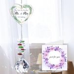 Wedding Gifts, Bridal Shower Gifts for Bride Groom, Wedding Gifts for Couples 2024, Wedding Registry Gifts for Couple, Wedding Gifts for Couple Newlyweds, Mr Mrs Gifts Suncatcher for Window Hanging