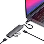 SATECHI Slim Type-C Multi-Port Adapter with USB-C Pass-Through, 4K HDMI, USB 3.0 - For M2/ M1 MacBook Pro/Air, M2/ M1 iPad Pro/Air, M2 Mac Mini, iMac M1 (Space Grey)