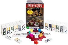 Family Traditions Mexican Train Dominoes Tin, Crystalline Dominoes
