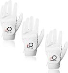 FINGER TEN Men’s Golf Gloves Worn on Left Hand for Right Handed Golfer Value 3 Pack, Rain Grip Hot Wet Weather Comfort Fit Small Lh White Color (White, Small, Left)