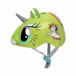 STREETJAM Magic Unicorn Open Face Helmet for Kids, Hard PP Outer Shell, EPS Inner Comfort Linner case, Adjustable Strap & Adjuster Dial, Unisex Helmet, Cycling (Light Green, Medium (8-13 Years))