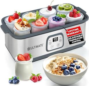 Ultimate Probiotic Yogurt Maker with Adjustable Temperature & Time Control - Make Trillions of Live Probiotics & Get Better Gut Health - LIFETIME WARRANTY - Perfect Wellness Gifts for Men & Women