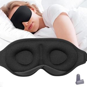 Sleep Eye Mask, 3D Deep Contoured Eye Covers for Sleeping, Block Out Light Eye Mask, Zero Eye Pressure Blindfold for Men Women with Adjustable Strap for Sleeping, Traveling (Black)