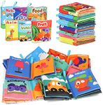 kramow 6 PCS First Soft Book for Babies,Cloth Books Early Educational Toys Gifts for 1 Year Olds Girls Boys Babies Infants Newborns