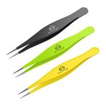 Majestic Bombay Fine Point Tweezers for Women and Men – Splinter Ticks, Facial, Brow and Ingrown Hair Removal–Sharp, Needle Nose, Surgical Tweezers Precision Pluckers Best Tweezers for Chin Hair