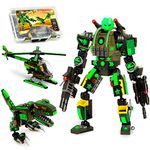 Jitterygit Army Dinosaur Robot Building Toy Gift for Boys, Perfect Birthday STEM Present for Ages 7, 8, 9, 10 and 11 Year Olds (398 Pcs) Robotryx