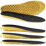 Ailaka Elastic Shock Absorbing Height Increasing Sports Shoe Insoles / Inserts, Soft Breathable Honeycomb Orthotic Replacement Insoles for Men and Women (Yellow, Heel height: 1.5cm, 8-12 M US Women/7-10 M US Men)