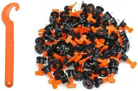 Costcom 50/200 Tile Leveling System Clips Levelling Spacer Tiling Tool Floor Wall Wrench Professional Floor & Wall Tile Leveler Spacer (50 PCS + 2 Wrenches)