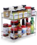 AB99 COLLECTION Stainless Steel 2-Tier Kitchen Rack, Spice Rack for kitchen, Container Organizer, Utensils Dishes Jar Holder Rack, Cup, Glass Holder, Countertop Rack, Tabletop Shelf Rack