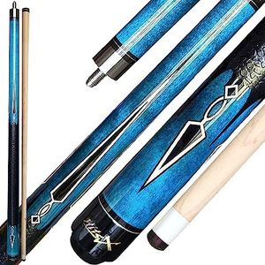 Tai ba cues Pool Cue Stick, 11.75mm Tip, 57", Hardwood Canadian Maple 2-Piece Professional Billiard Stick 18,19,20,21 Oz (Selectable)-Blue, Red, Gray, Green Pool Cue Stick