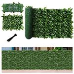 FLORALEAF Artificial Faux Ivy Privacy Fence Screen Hedges Trellis Leaves Panels with Mesh Backing Vine Decoration Natural Looking for Outdoor Decor, Garden, Yard, 39''x158''