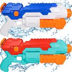 Large Water Guns, Outdoor Toys for Kids Adults, 1000ml Water Pistols with Long Range 10-12M, 2 Pack Pump Water Guns for Boys Girls Adults, Dog Training, Water Game for Pool Beach Garden Bath Outdoor