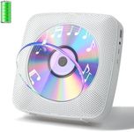 Gueray CD Player Portable with Bluetooth Wall Mountable, CD Music Battery Operated Players for Home with Speakers 1800mAh Rechargeable LCD Screen Display FM Radio USB AUX Jack Remote Control