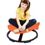 Sensory Toy Spinning Fish，Kids Swivel Chair Sensory Swing for Autism, Sit and Spin Chair Training Body Coordination Sensory Balance Training Seat Kid Spinning Carousel, Ages 3-12 (Orange)