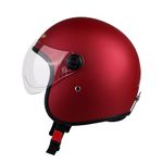 Steelbird SBH-54 Retro ISI Certified Open Face Helmet for Men and Women (Medium 580 MM, Matt Maroon)