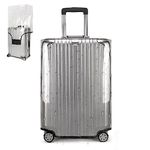 BBKON Clear PVC Luggage Covers Suitcase Cover Protectors Luggage Trolley Case Protector Clear PVC Waterproof (20" Heavy-Duty Luggage Cover)